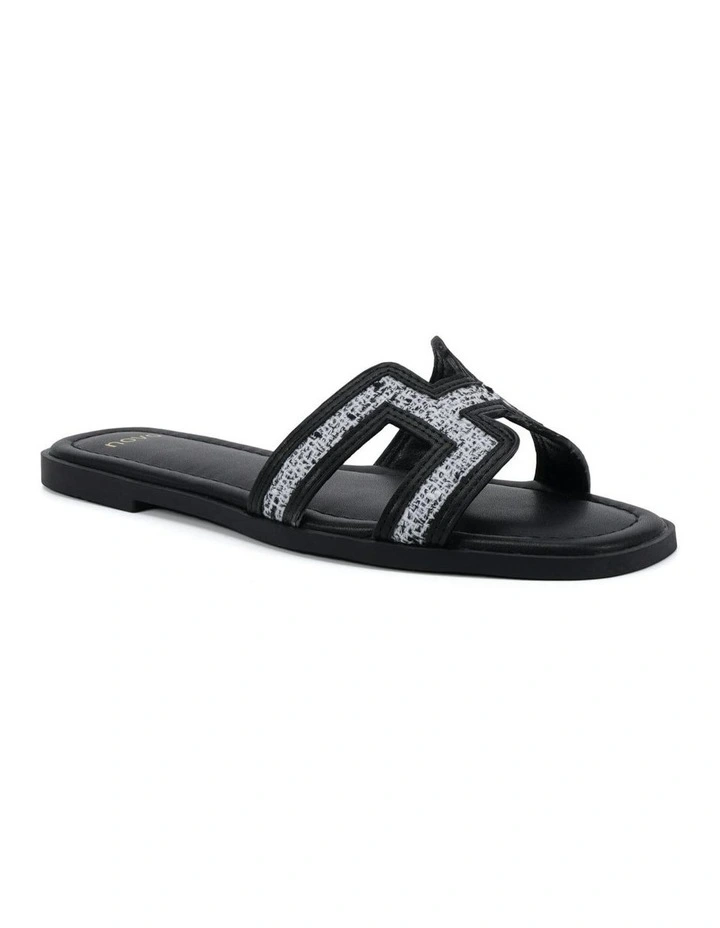 Sachie Slides in Black Tweed image 2