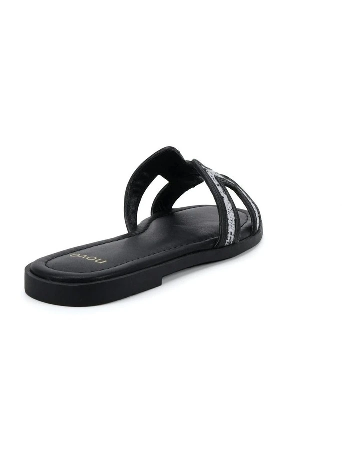 Sachie Slides in Black Tweed image 3