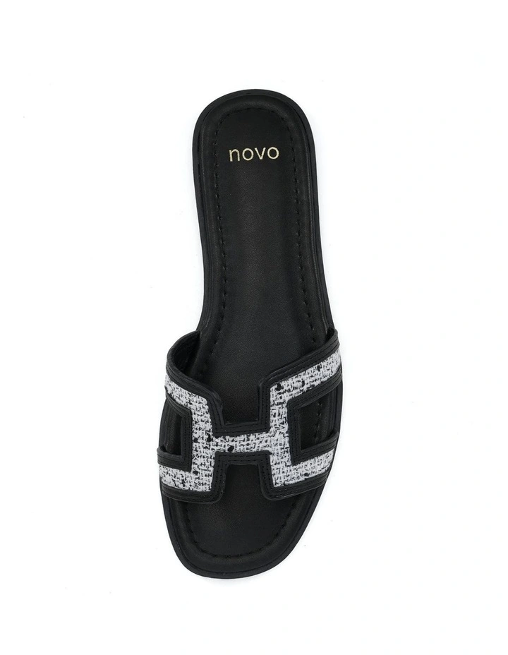 Sachie Slides in Black Tweed image 5