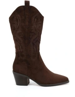 Hallow Cowboy Boots in Espresso Suede