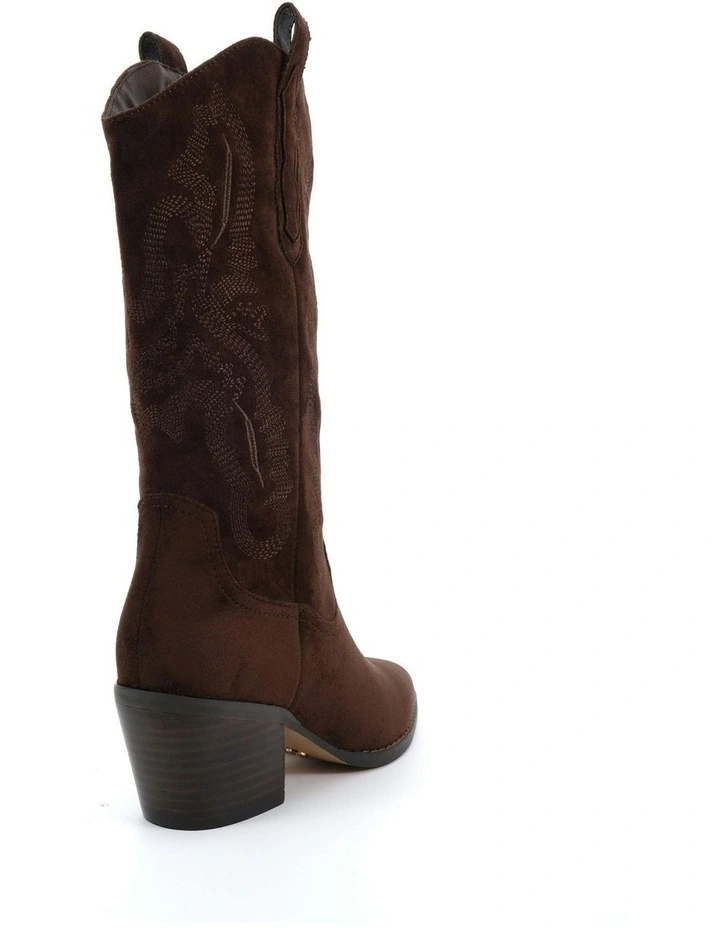 Hallow Cowboy Boots in Espresso Suede image 3