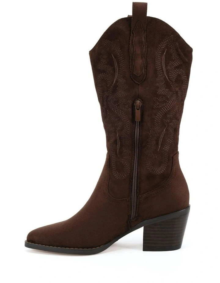 Hallow Cowboy Boots in Espresso Suede image 6