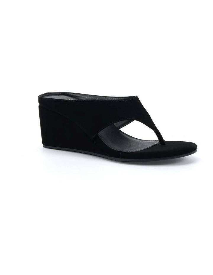 Bibi Wedge Sandals in Black Nubuck image 2