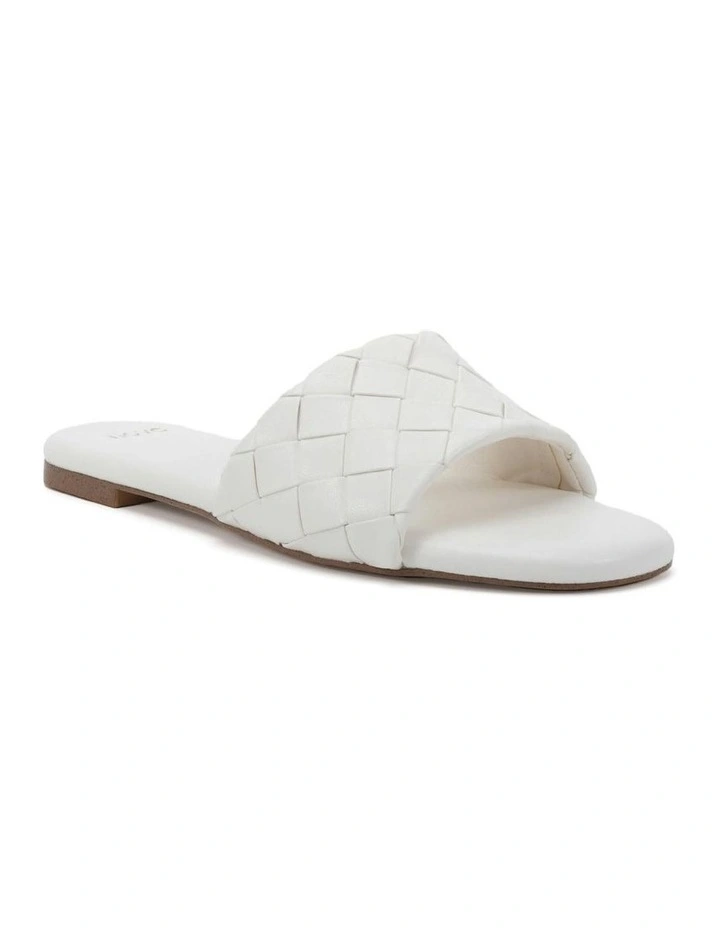 Saige Flat Sandals in White image 2