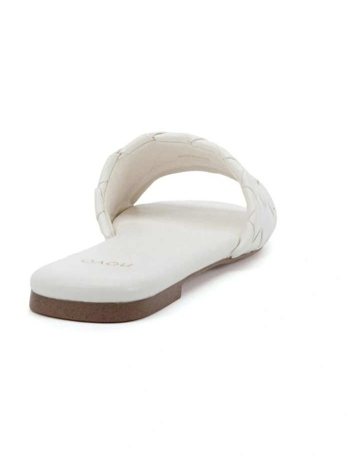 Saige Flat Sandals in White image 3
