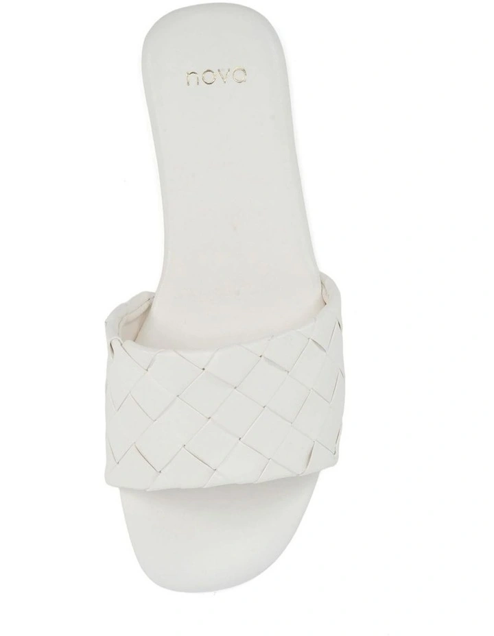 Saige Flat Sandals in White image 5