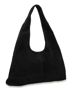 Astrix Tote Bag in Black Suede