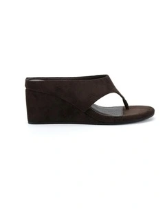 Bibi Wedge Sandals in Espresso Suede