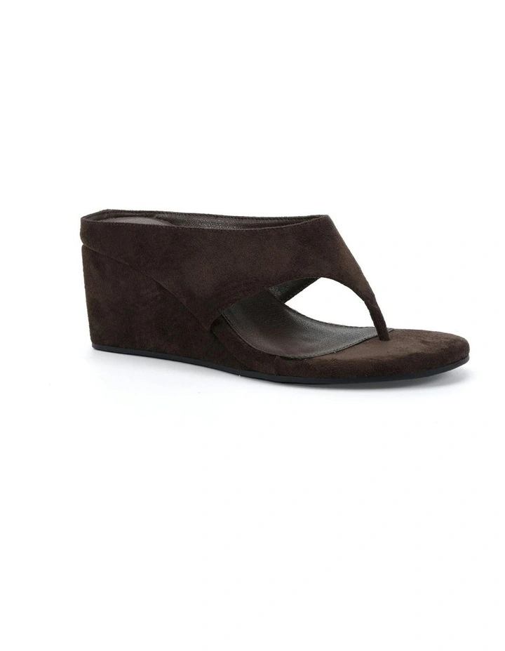Bibi Wedge Sandals in Espresso Suede image 2