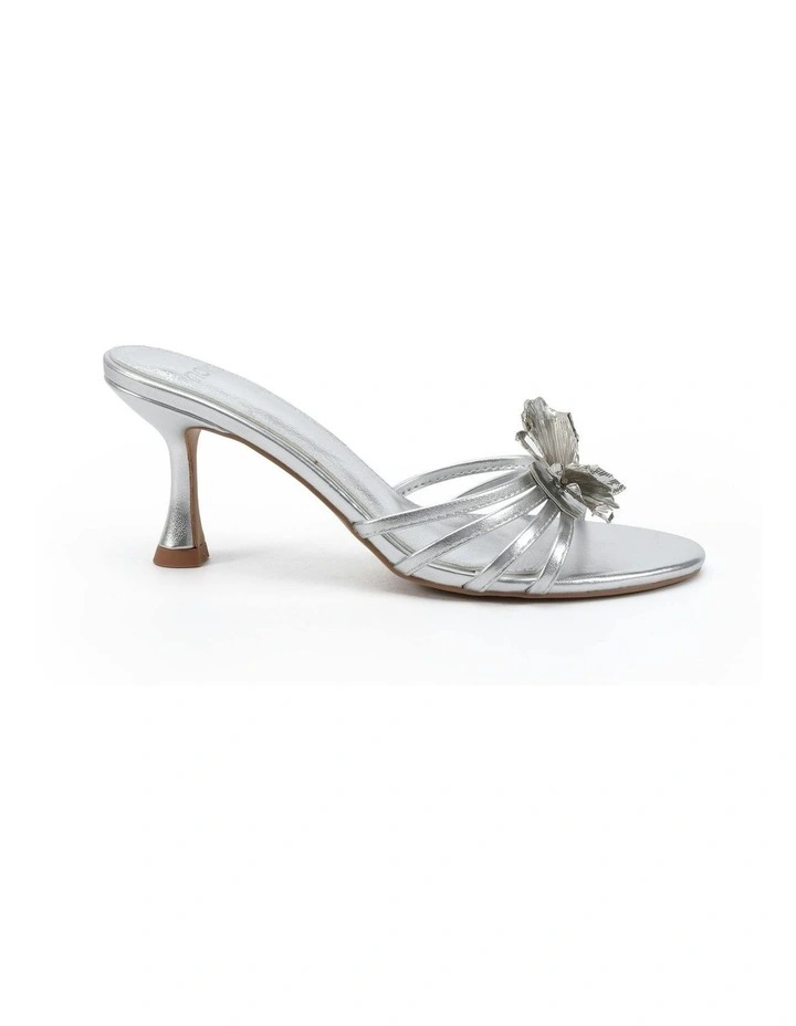 Leilany Open Toe Heels in Silver image 1