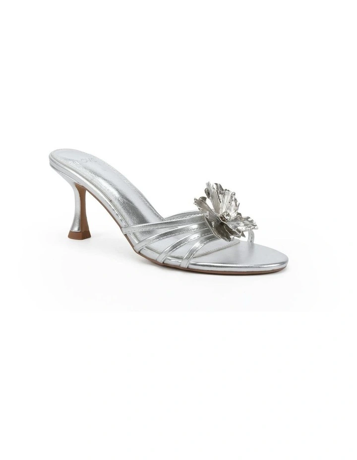 Leilany Open Toe Heels in Silver image 2