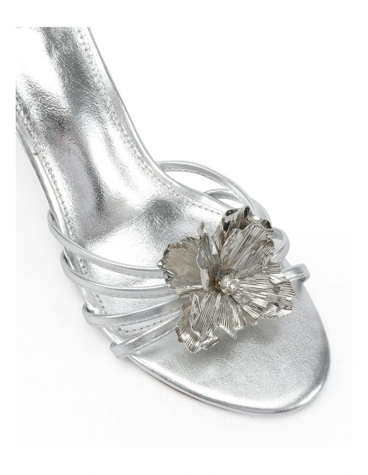 Leilany Open Toe Heels in Silver image 4