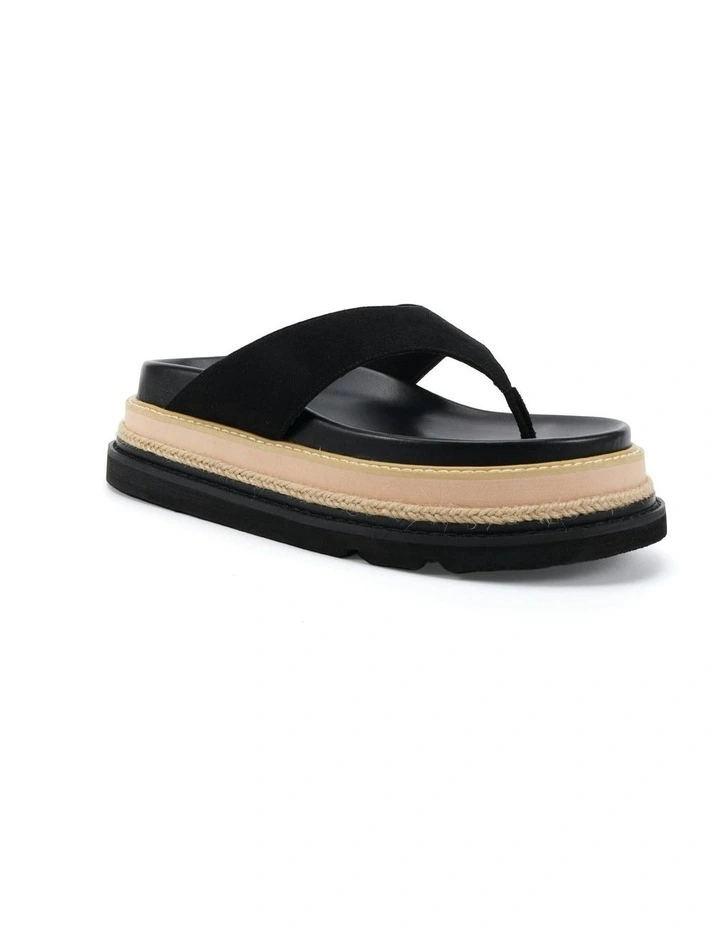 Spoil Thongs in Black Suede image 2