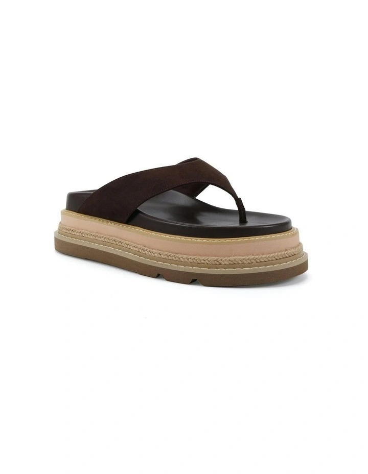 Suede Spoil Thongs in Espresso image 2