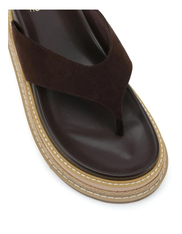 Suede Spoil Thongs in Espresso image 4