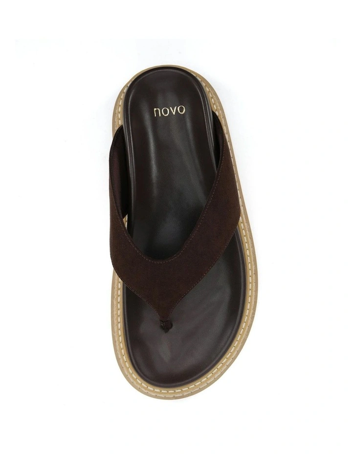 Suede Spoil Thongs in Espresso image 5