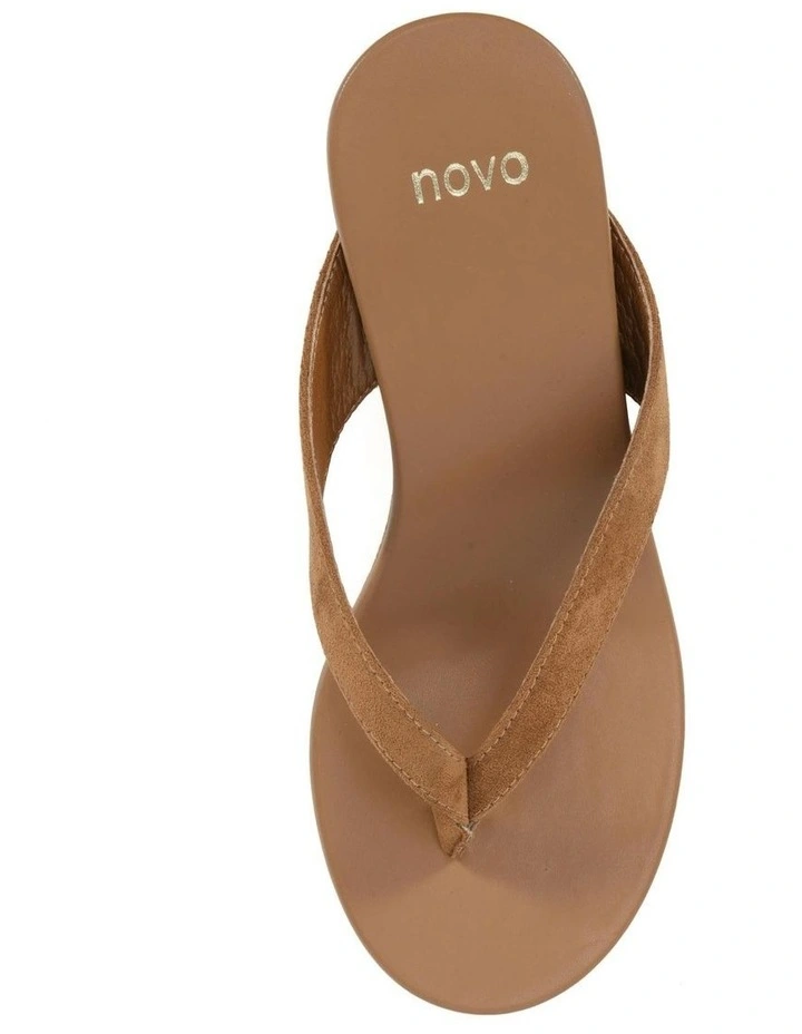 Baci Thong Wedges in Caramel Suede image 5