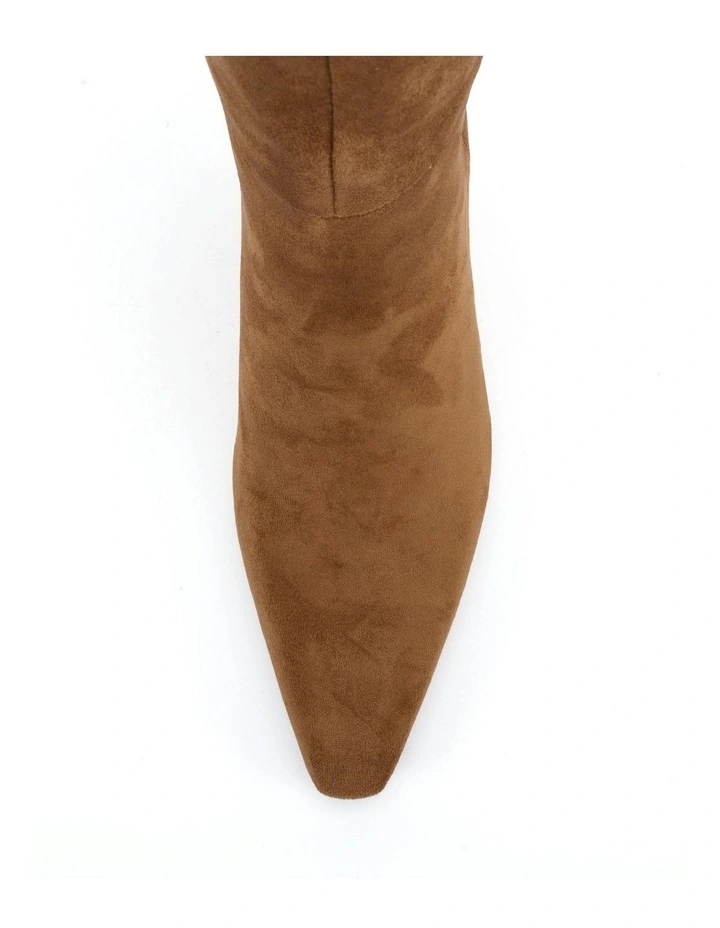 Okoro Zip-Up Knee-High Boots in Caramel Suede image 5
