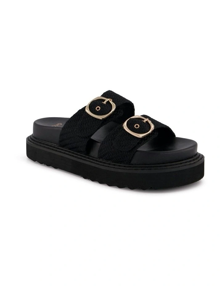 Shelbie Flatform Slides in Black image 2