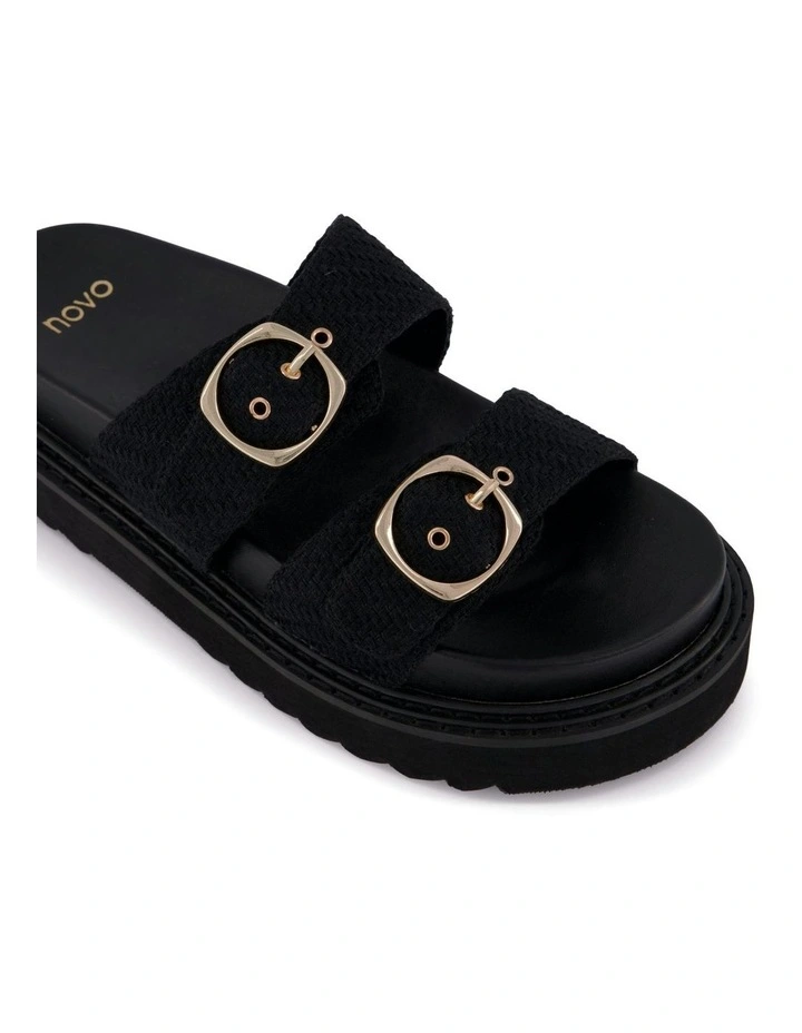 Shelbie Flatform Slides in Black image 5
