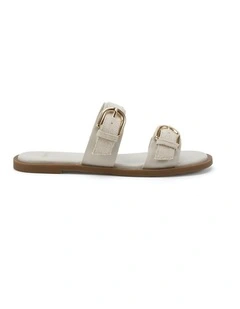 Statement Sandals in Cream Linen