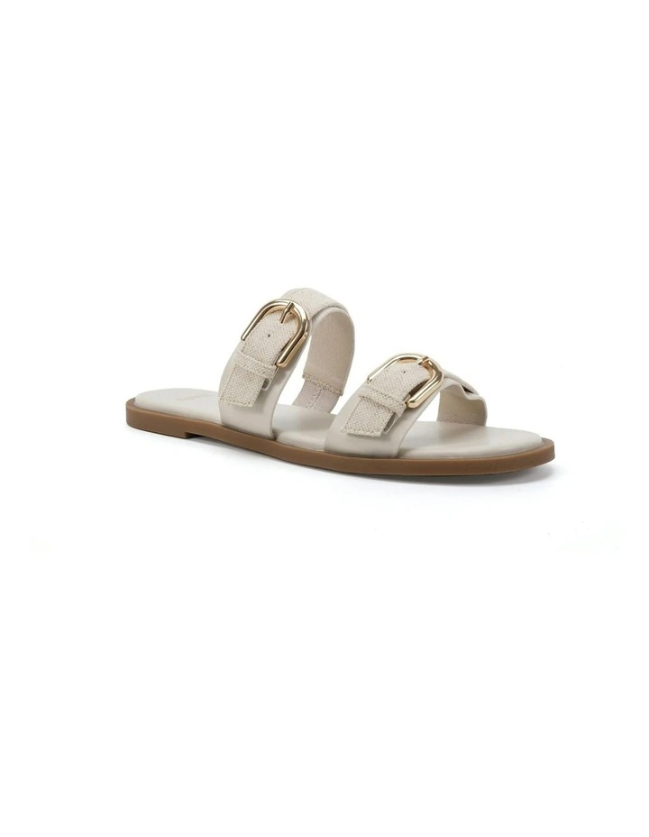 Statement Sandals in Cream Linen image 2