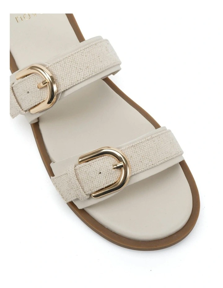 Statement Sandals in Cream Linen image 4