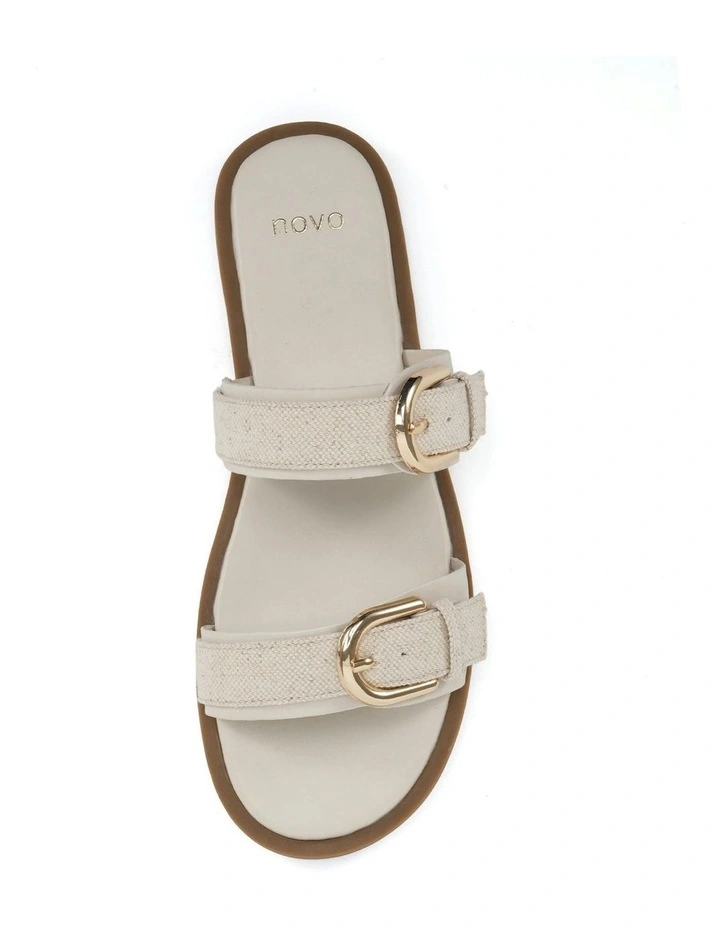 Statement Sandals in Cream Linen image 5