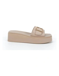 Beatific Wedge Sandals in Beige