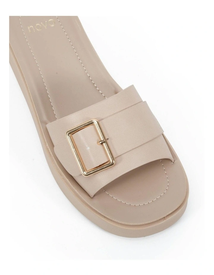 Beatific Wedge Sandals in Beige image 4