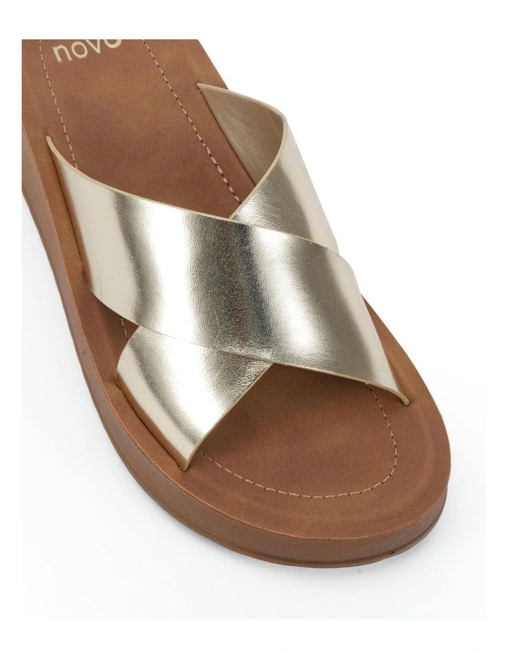 Blerm Wedge Sandals in Gold image 4