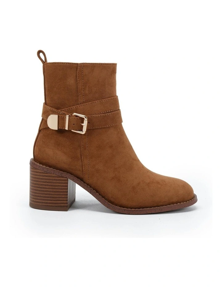 Desirae Ankle Boots in Caramel Suede image 1