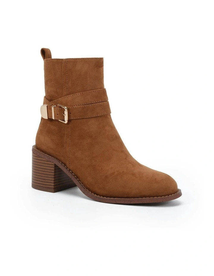 Desirae Ankle Boots in Caramel Suede image 2