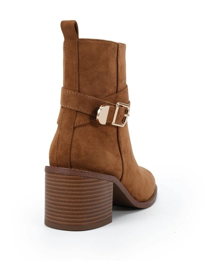 Desirae Ankle Boots in Caramel Suede image 3