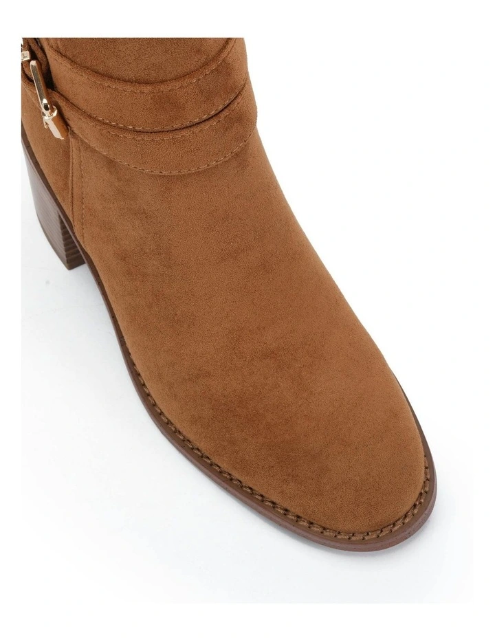 Desirae Ankle Boots in Caramel Suede image 4