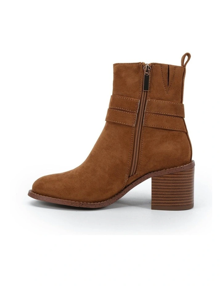 Desirae Ankle Boots in Caramel Suede image 6