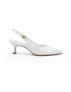 Ionize Court Heels in White Patent