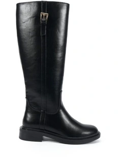 Jollie Long Boots in Black Smooth