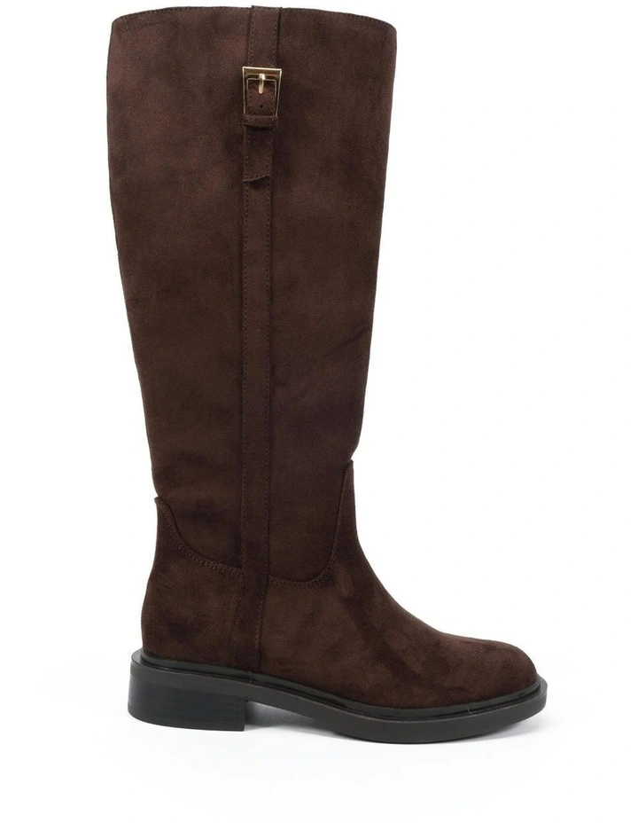 Jollie Long Boots in Espresso Suede image 1