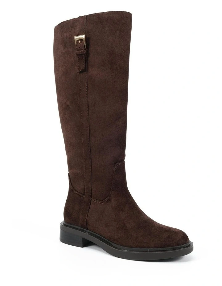 Jollie Long Boots in Espresso Suede image 2