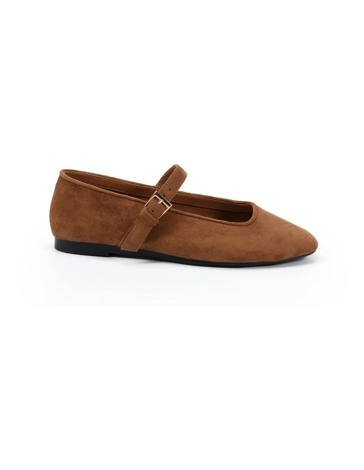 Calmly Ballet Flats in Caramel Suede image 1
