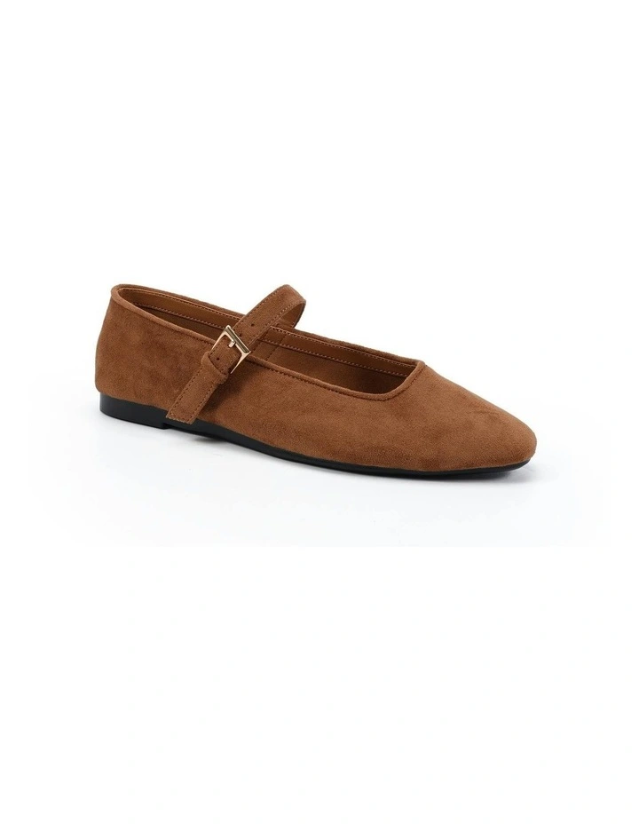 Calmly Ballet Flats in Caramel Suede image 2