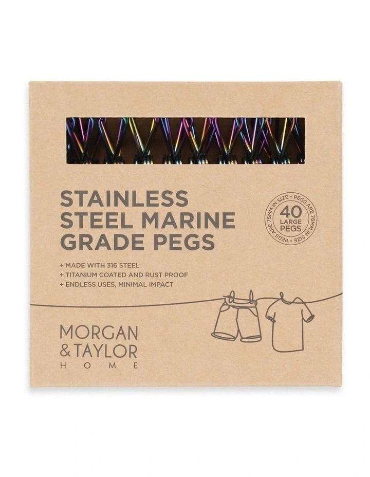 Large Stainless Steel Pegs 40 Pack in Rainbow image 5