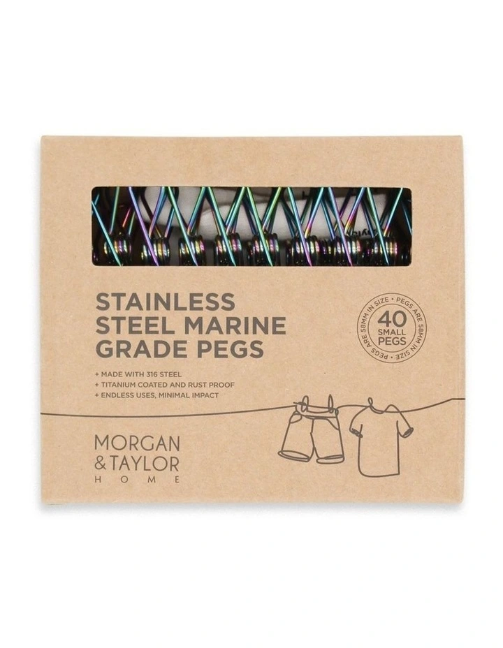 Small Stainless Steel Pegs 40 Pack in Rainbow image 2