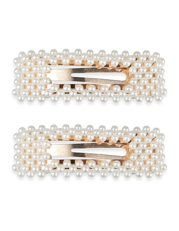 Adrienne Hair Clip Set in Pearl image 1