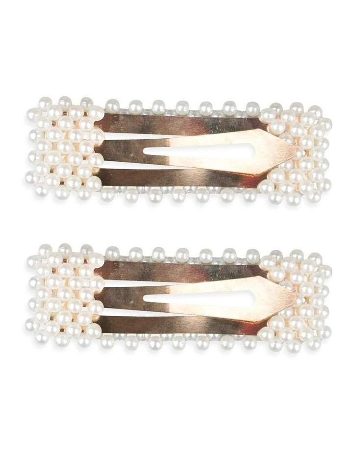 Adrienne Hair Clip Set in Pearl image 4