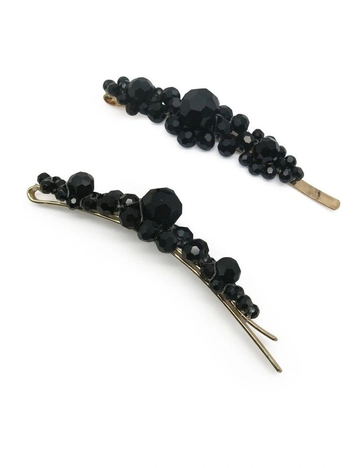 Azareen Hair Clip Set in Black image 4