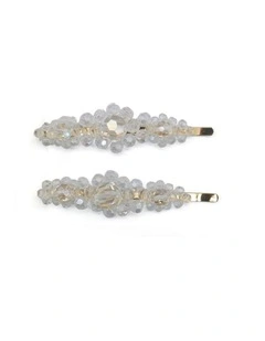 Azareen Hair Clip Set in Crystal