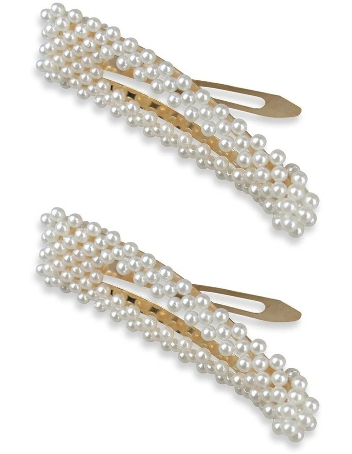Gerri Hair Clip Set in Pearl image 3