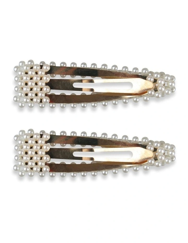 Gerri Hair Clip Set in Pearl image 4